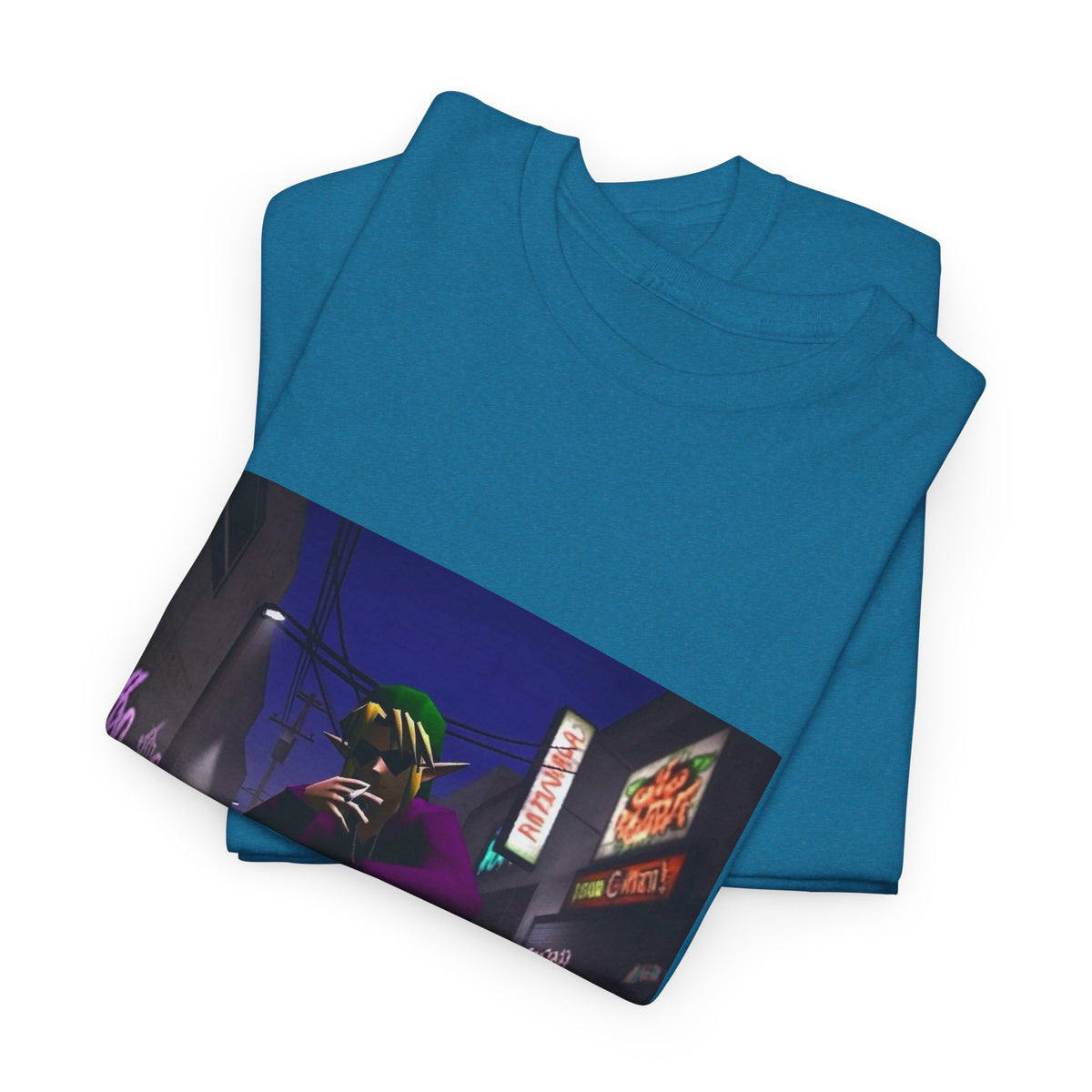 Skater Link Smoking In Neon Alley Tee (Design 8)