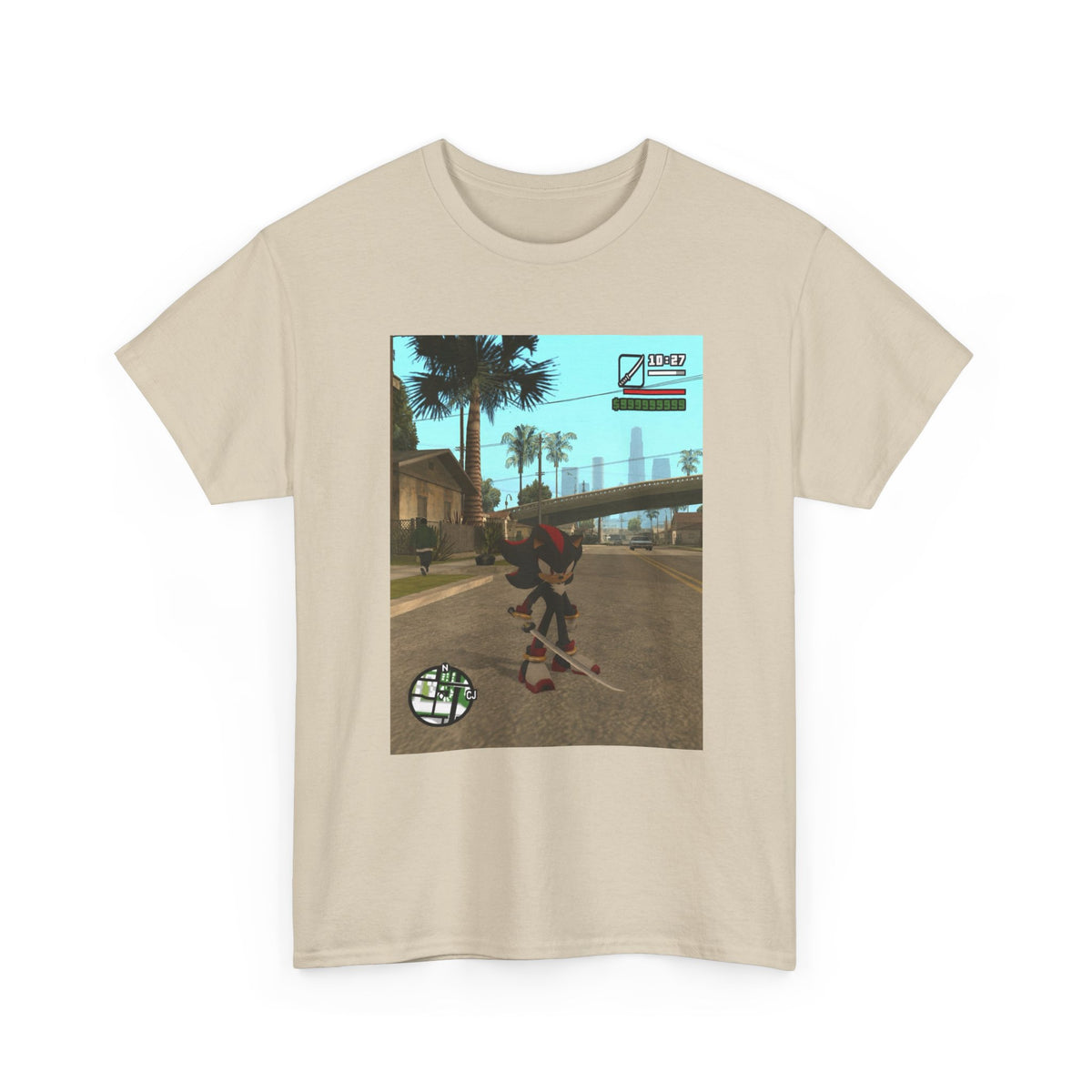 Shadow The Hedgehog Katana Wielding in Grove Street Tee