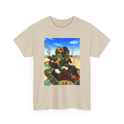 Link And Nabooru Flying On Magic Carpet