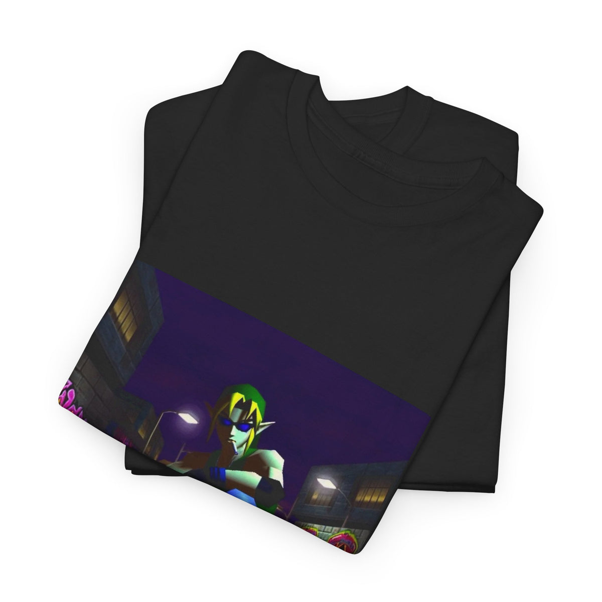 Skater Link Smoking In Neon Alley Tee