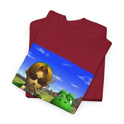 Link And Yoshi Flipping Off The World Tee