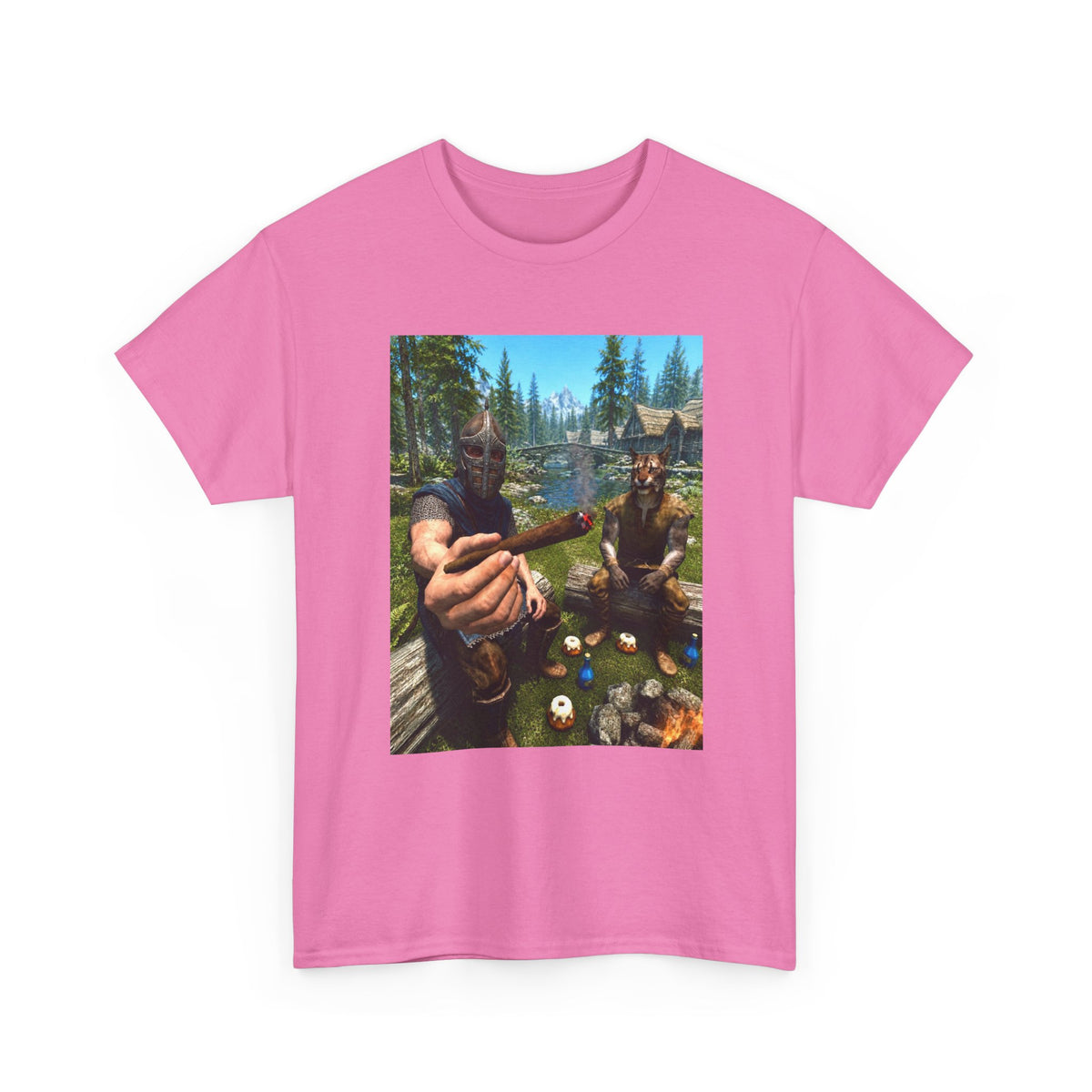 Dragonborn Khajiit Blazing In Skyrim Tee