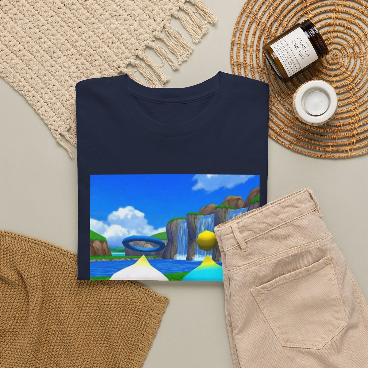 Chao Flipping Off On Green Hills Tee