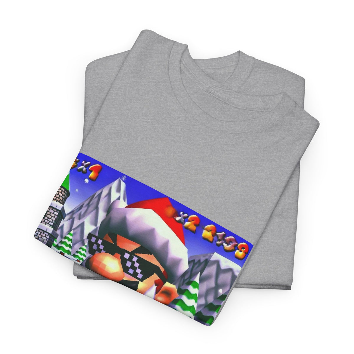 Deal With It Santa Mario Smoking Blunt Tee