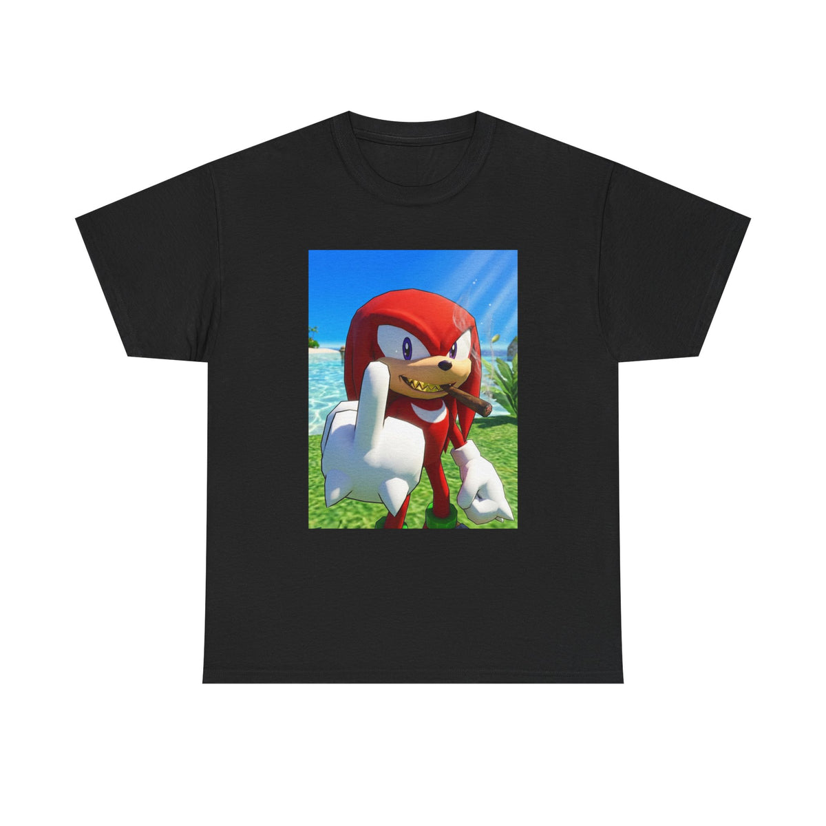 Knuckles Smoking Cigar On Tropical Beach