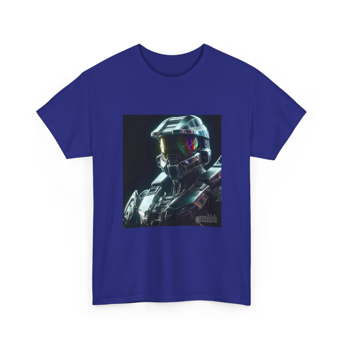 Chrome Cybernetic Commander With Rainbow Visor