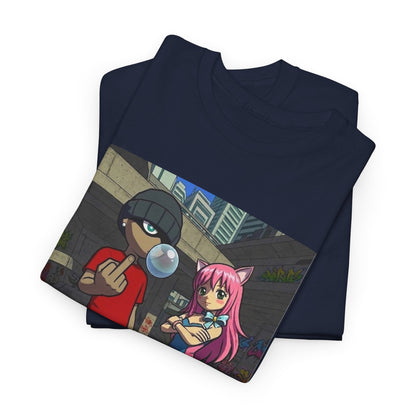 Skater Punk And Kitty Girl In Skater Park Tee
