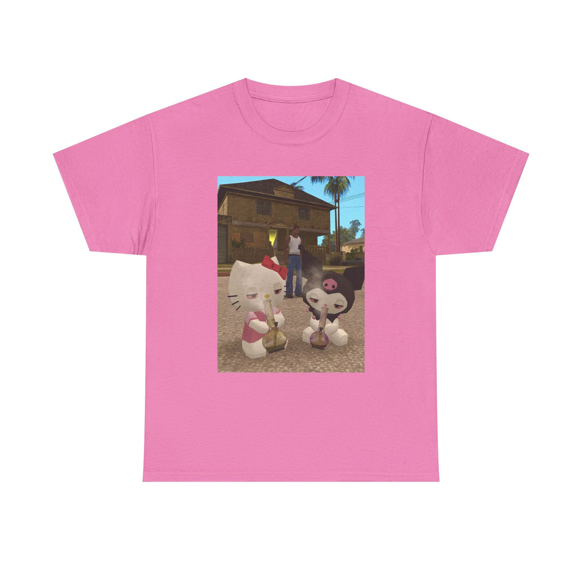 CJ And High Sanrio Characters In Grove Street Tee