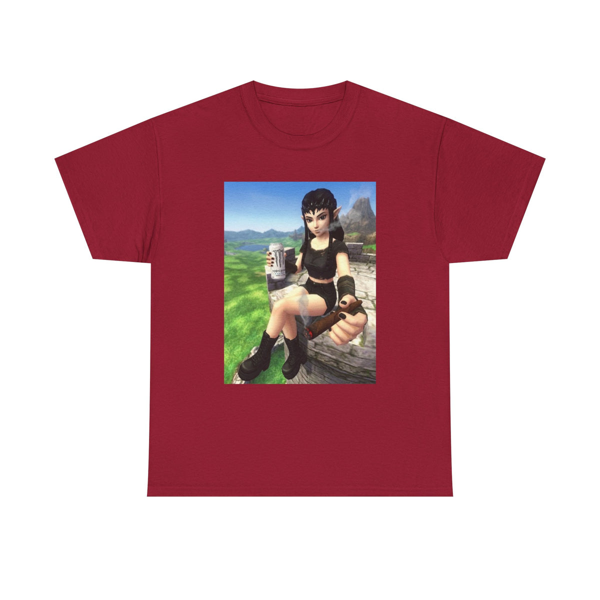 Edgy Elf Girl Smoking Blunt Tee