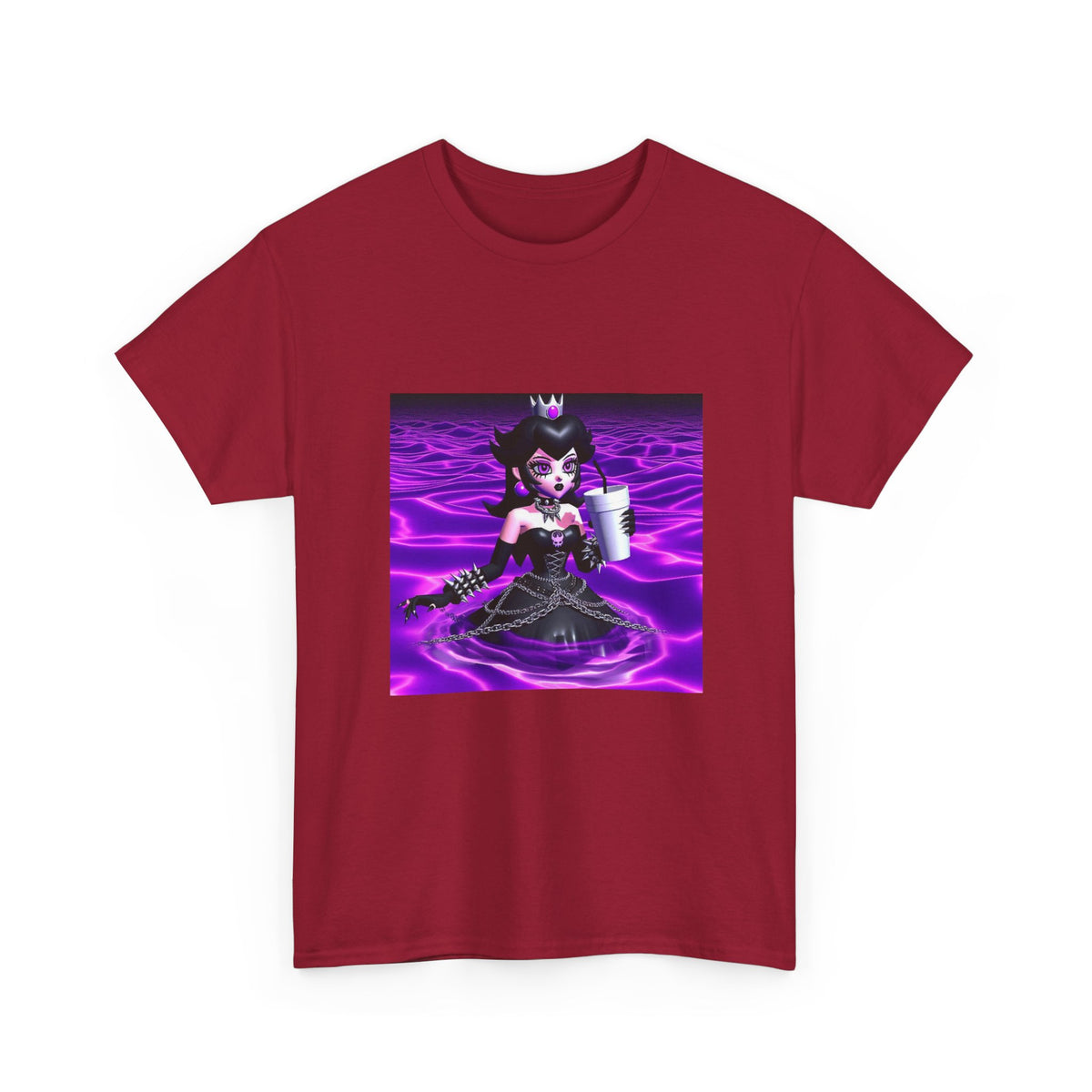 Goth Peach Wading In Purple Waves
