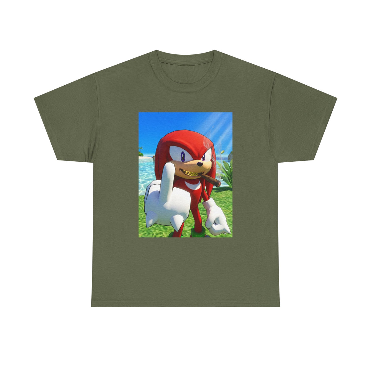 Knuckles Smoking Cigar On Tropical Beach