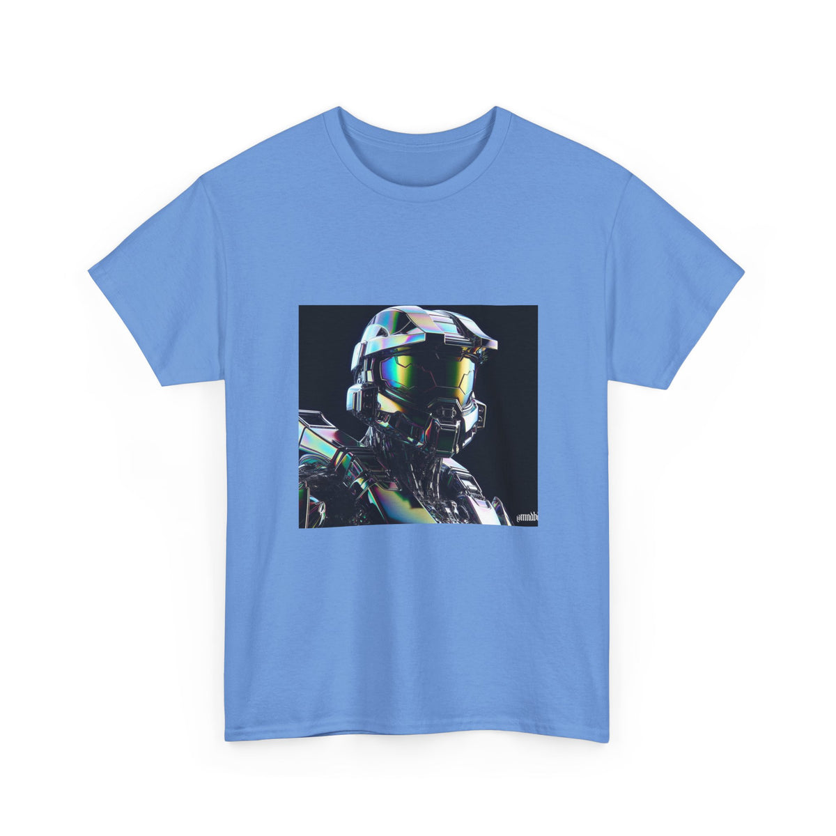Holographic Cybernetic Sentinel Chrome Helmet Tee