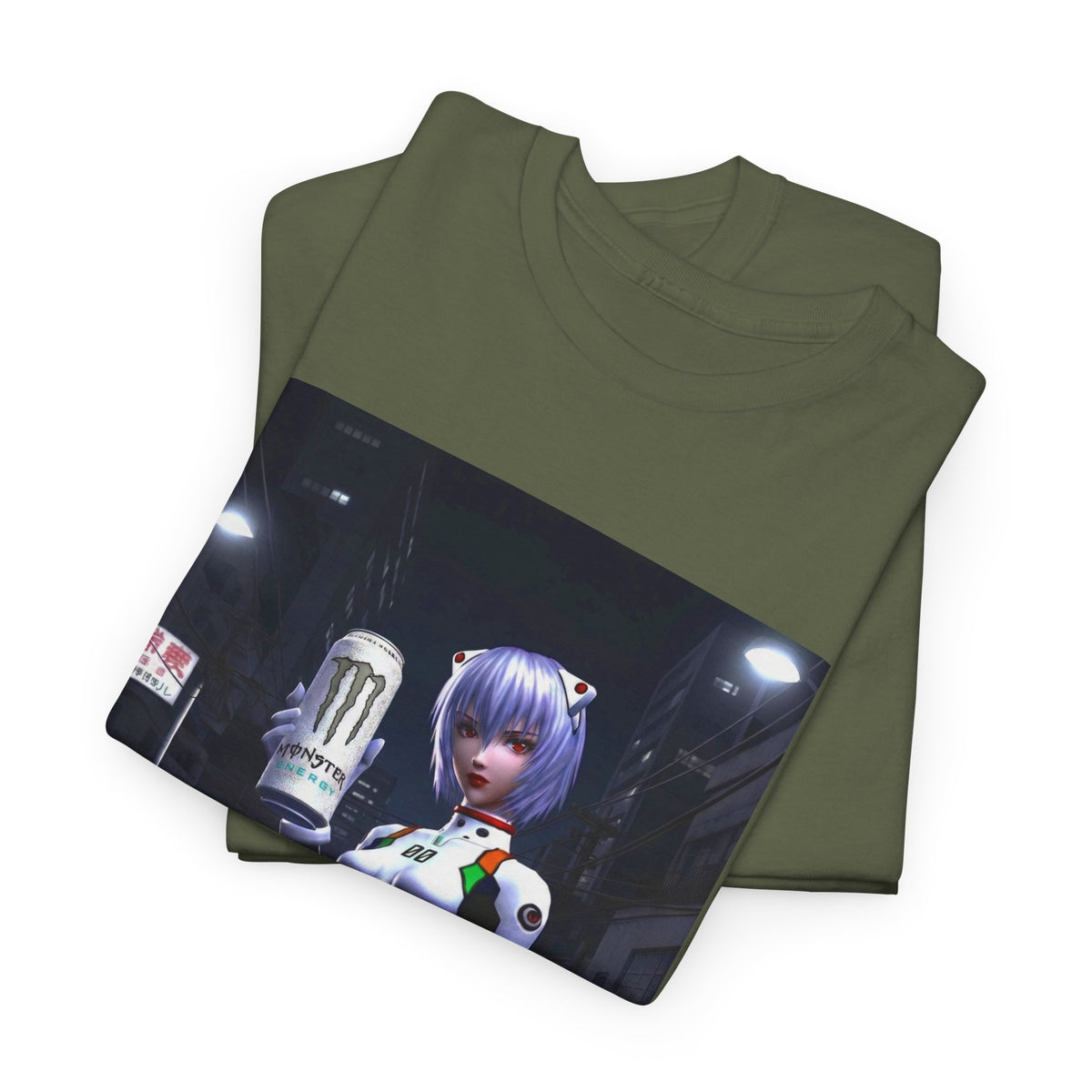 Rei Ayanami Holds Monster Energy In City