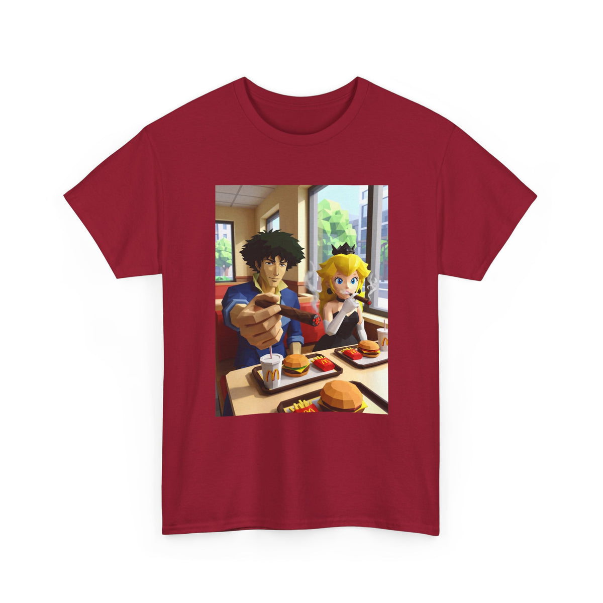 Spike and Princess Peach Smoking Cigars Tee