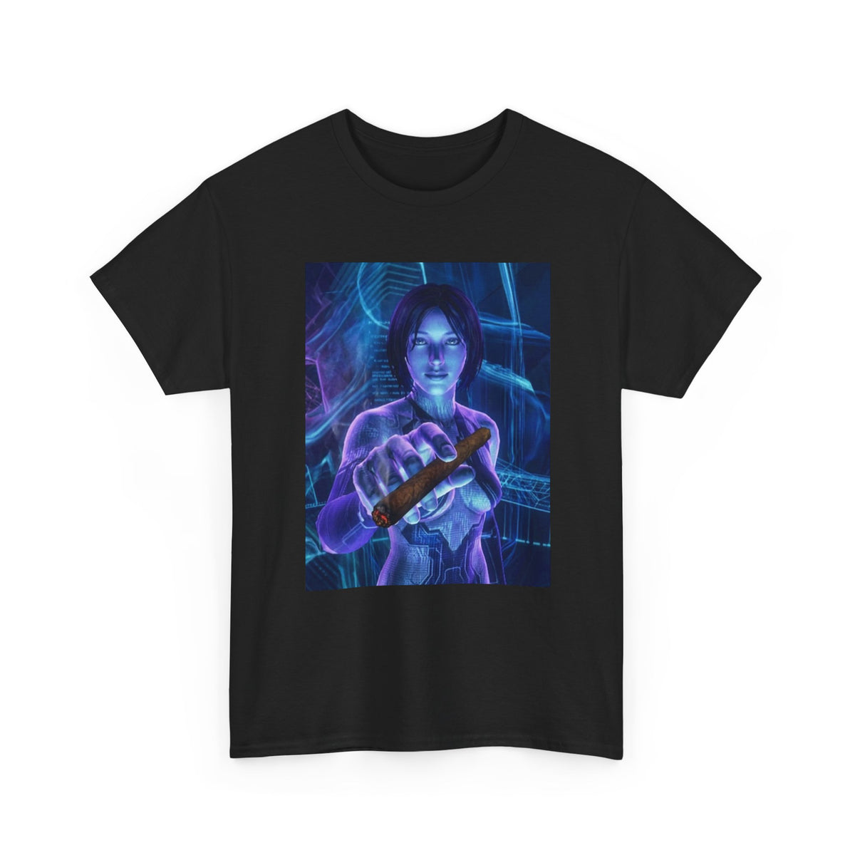 Cybernetic Woman Offers Lit Cigar Tee