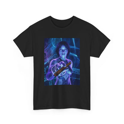 Cybernetic Woman Offers Lit Cigar Tee