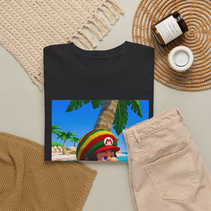 Rasta Mario Chilling On Beach Tee