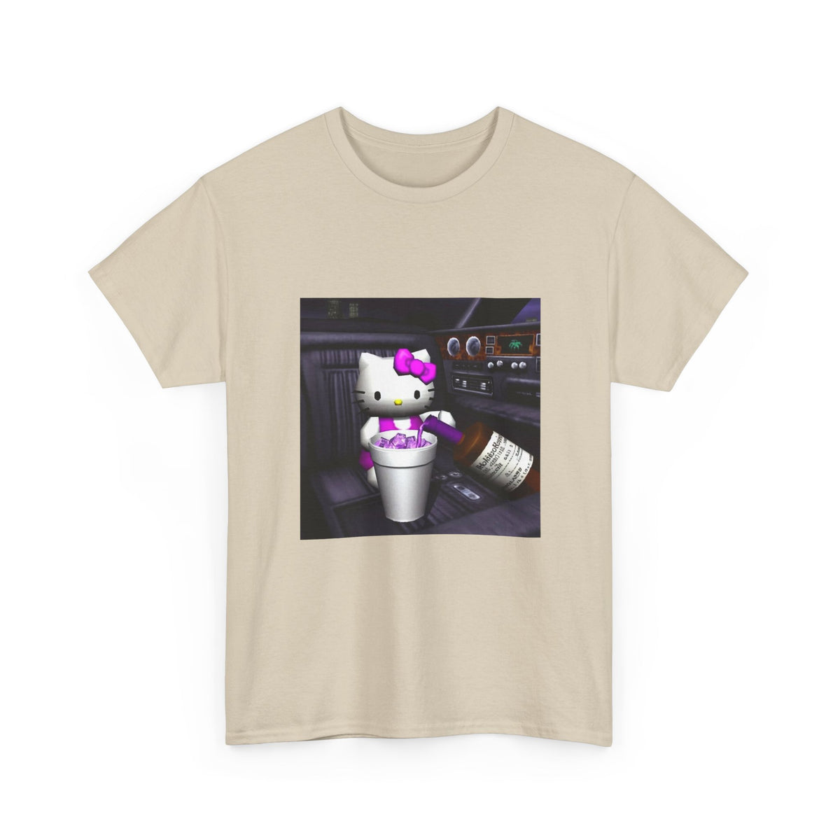 Kitty Pouring Purple Drank In Car Tee