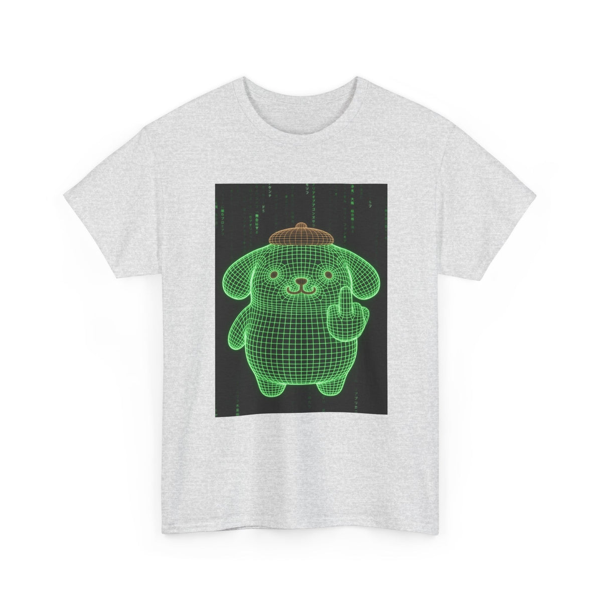 Wireframe Puppy Flipping The Bird