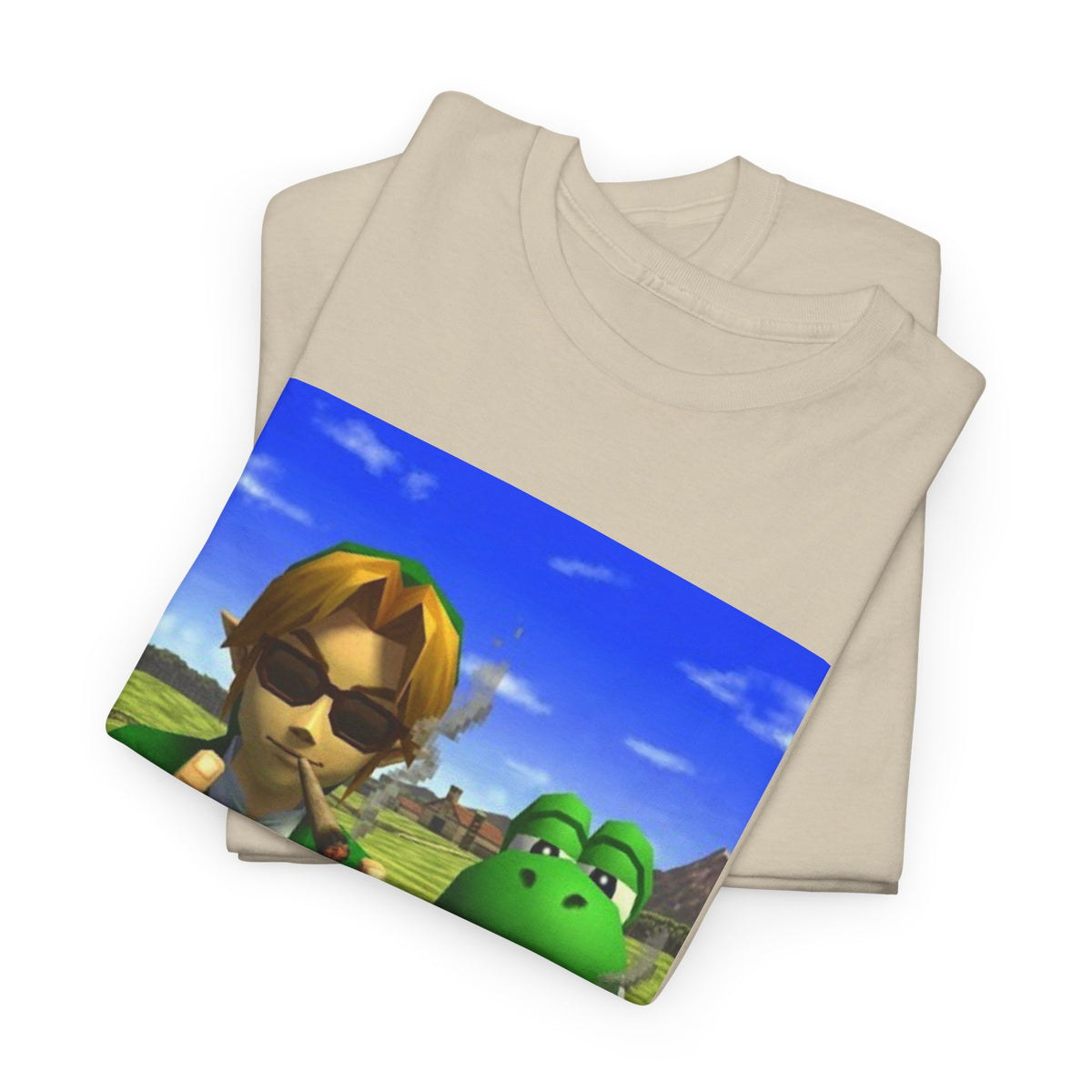Link And Yoshi Flipping Off The World Tee