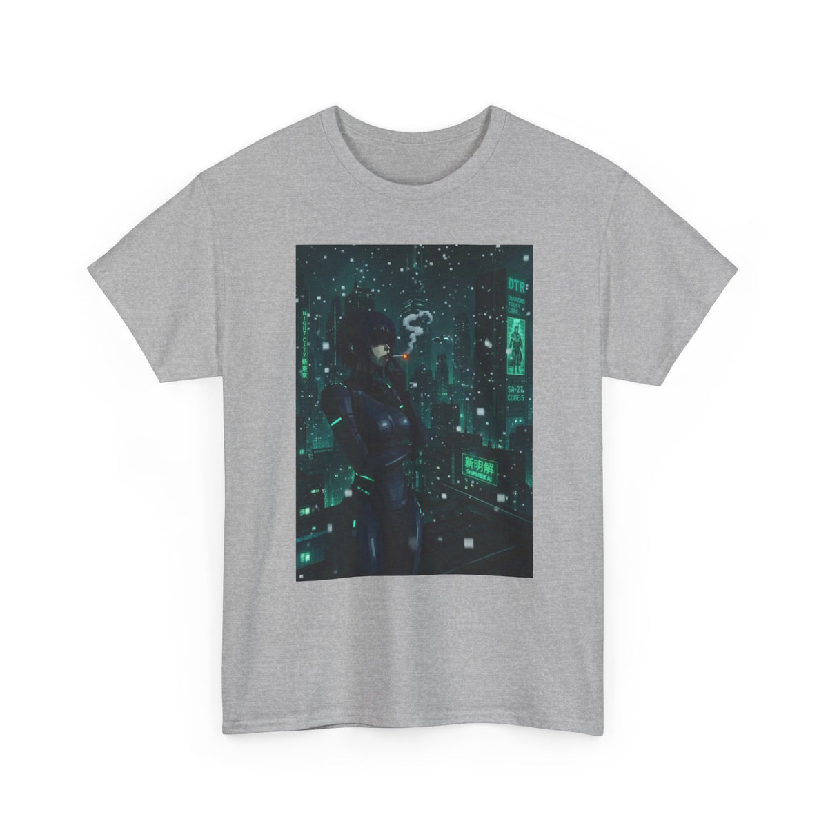 Cyberpunk Smoker In Neo-Tokyo Tee