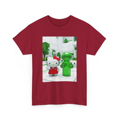 Low Poly Hello Kitty And Green Alien Flip Off