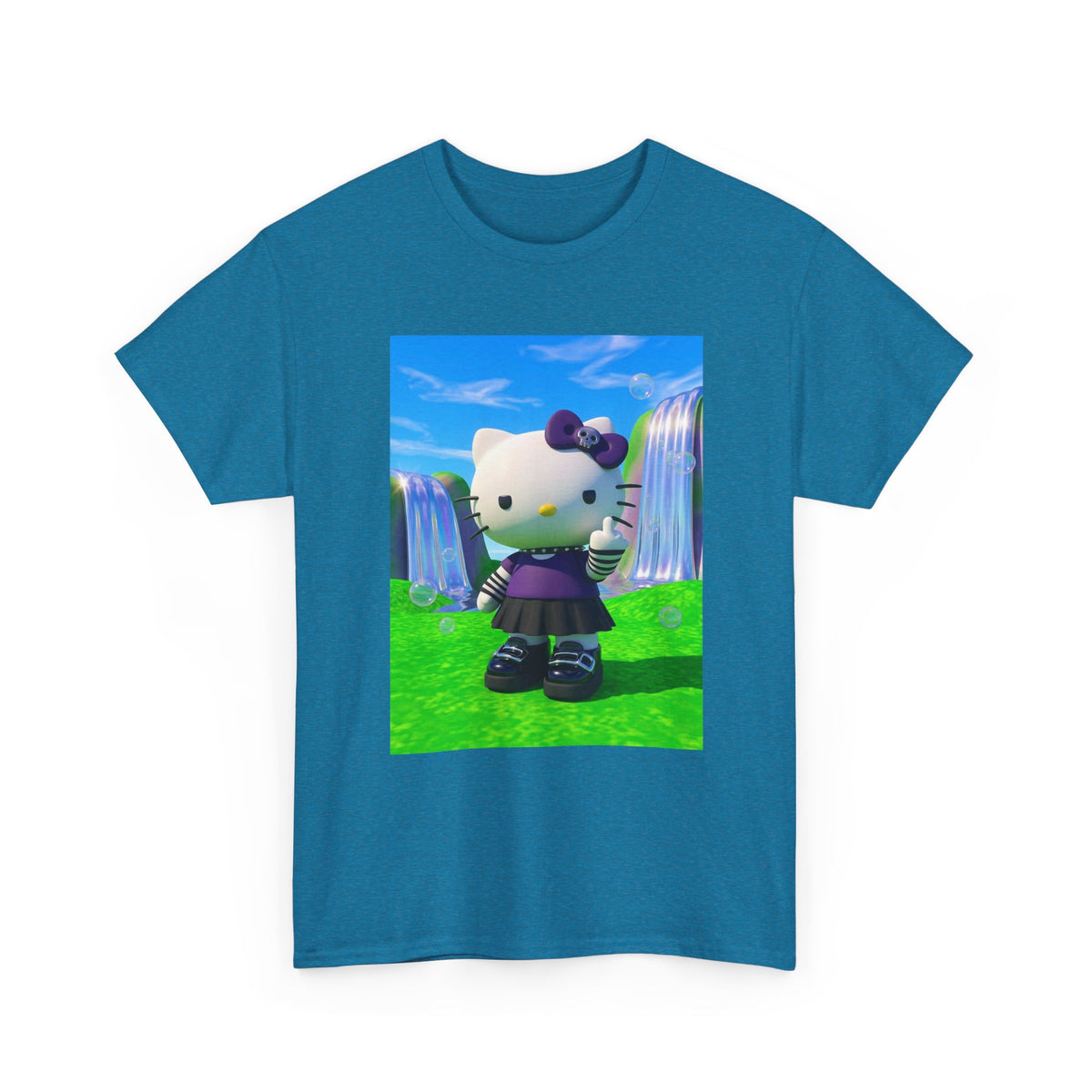 Goth Kitty Flipping Off In Wonderland