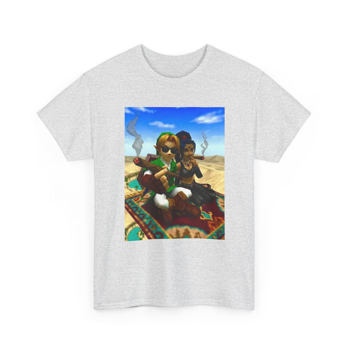Link And Nabooru Flying On Magic Carpet