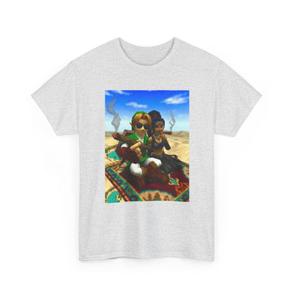 Link And Nabooru Flying On Magic Carpet