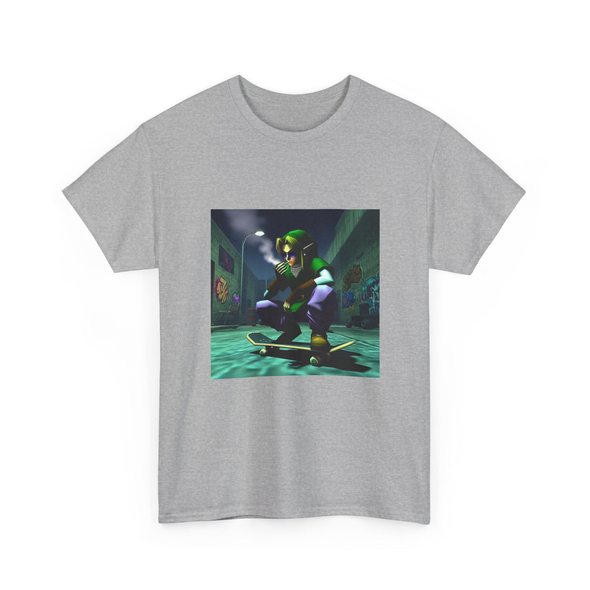 Skater Link Smoking In Dark Alley Tee