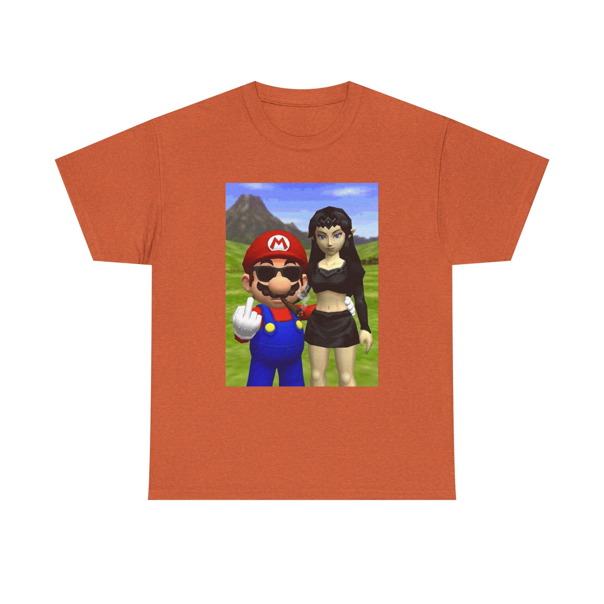 Edgy Mario & Malon Flipping Off Tee