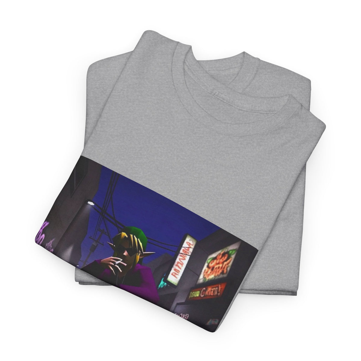 Skater Link Smoking In Neon Alley Tee (Design 8)