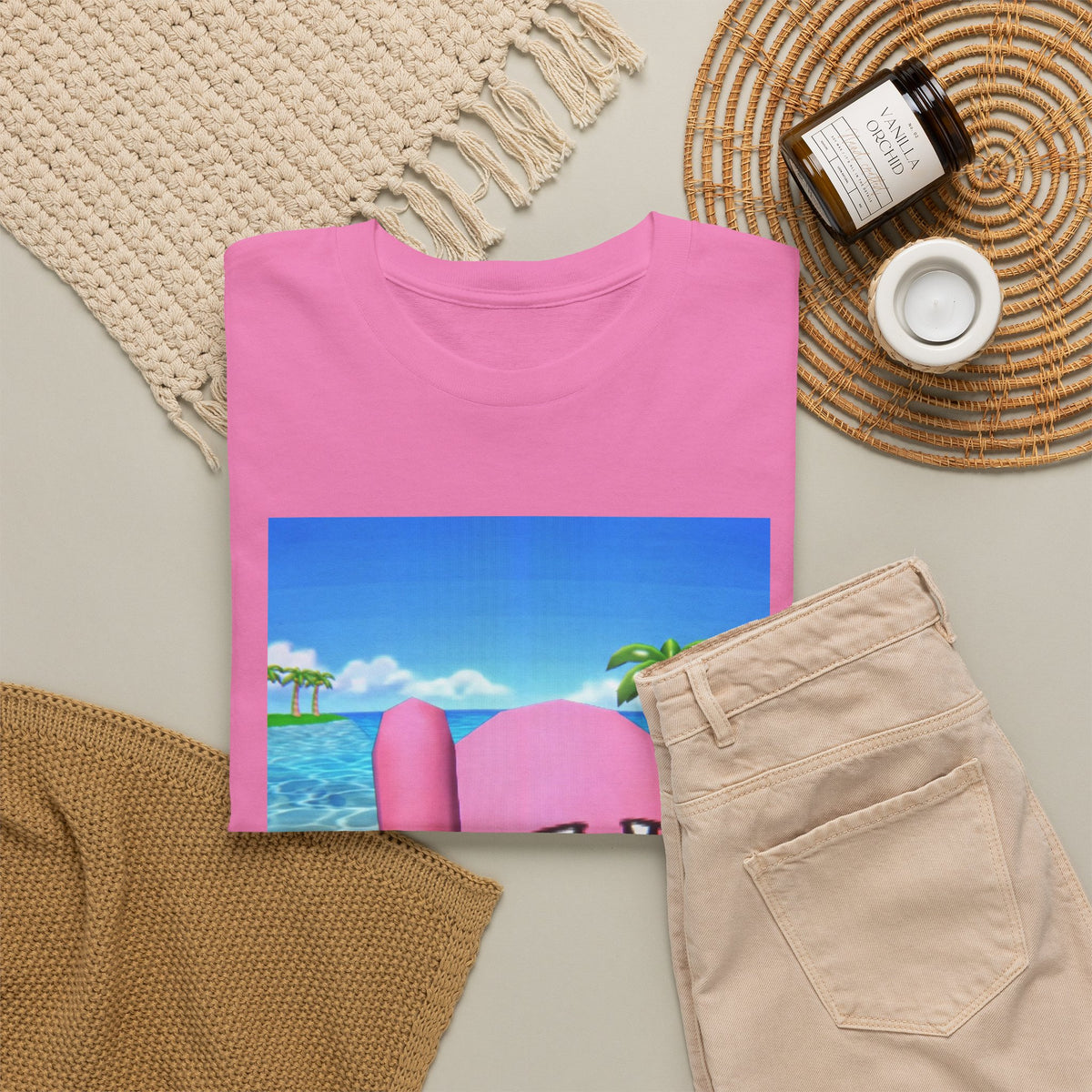 Kirby Giving The Finger Island Scene Tee
