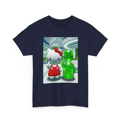 Kitty And Green Alien Flipping The Bird