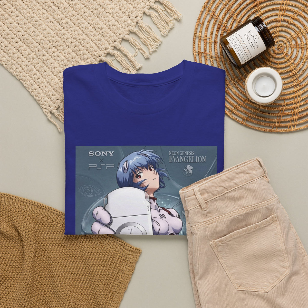 Rei Ayanami Holds PSP Collaboration Tee