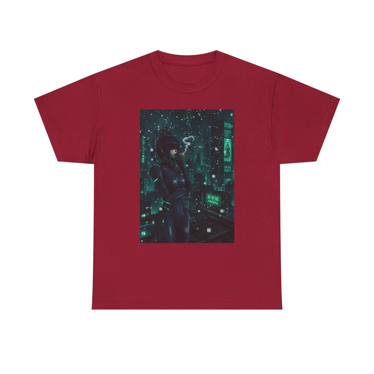 Cyberpunk Smoker In Neo-Tokyo Tee