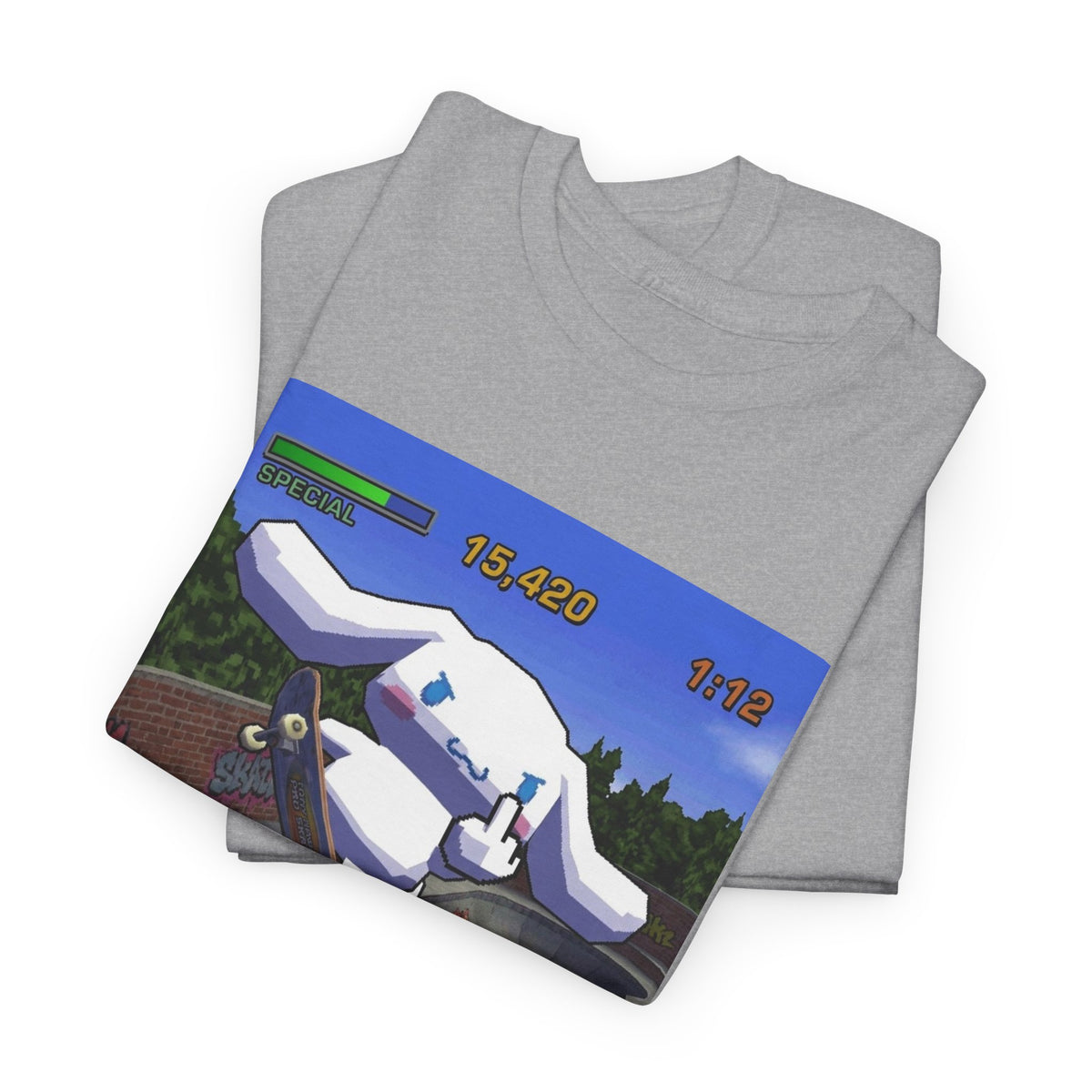 Pixel Cinnamoroll Skateboarding Middle Finger