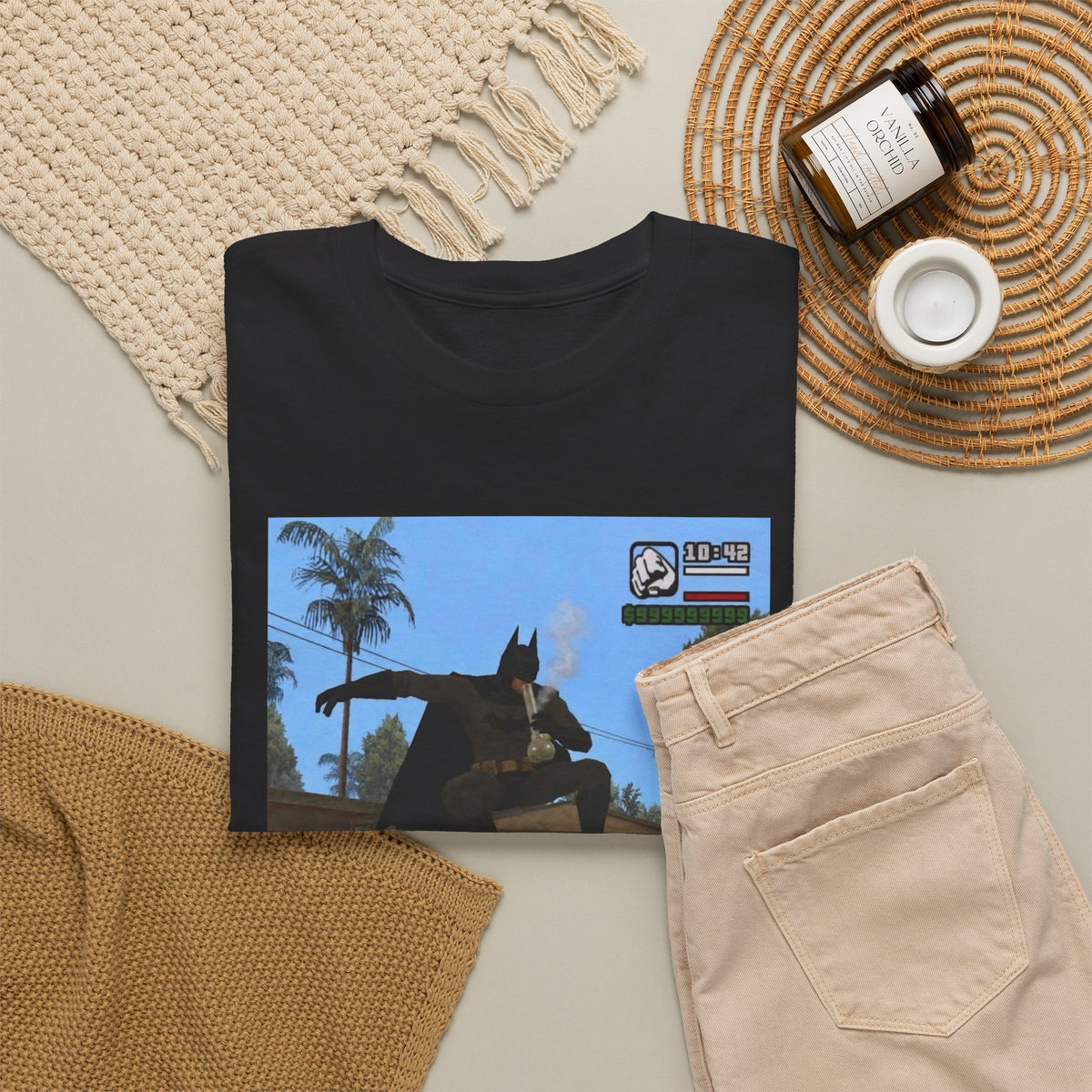 Batman Smoking Bong Skateboard Stunt Tee