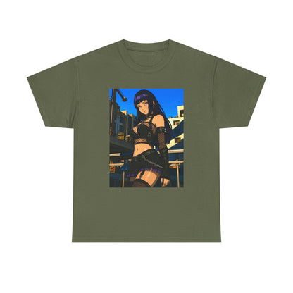 Gothic Anime Girl Staring Cityscape Tee