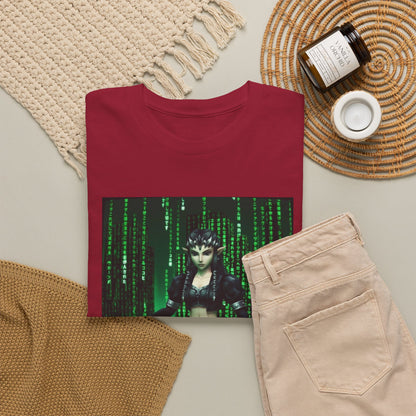 Cyberpunk Elf Queen In The Matrix City Tee