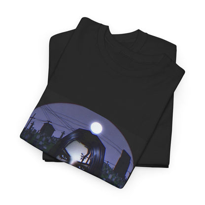 Goth Queen Smoking In Cemetery Moonlight Tee