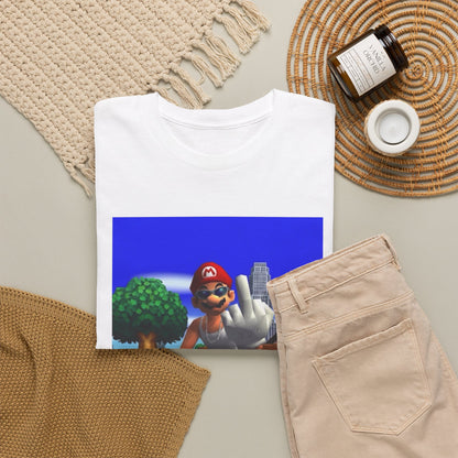 Thug Mario Flipping The Bird Tee