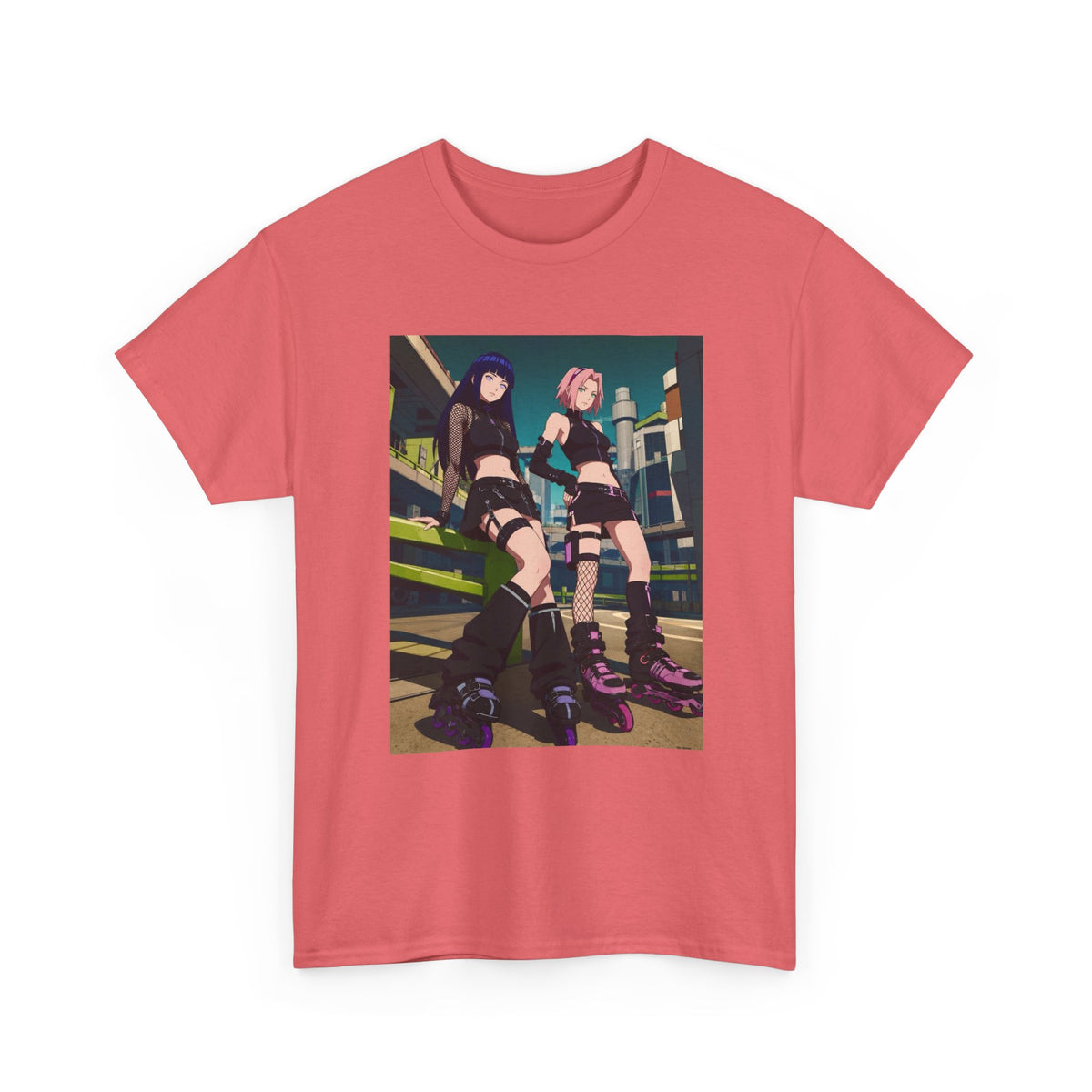 Anime Rollerblade Duo On City Street Tee