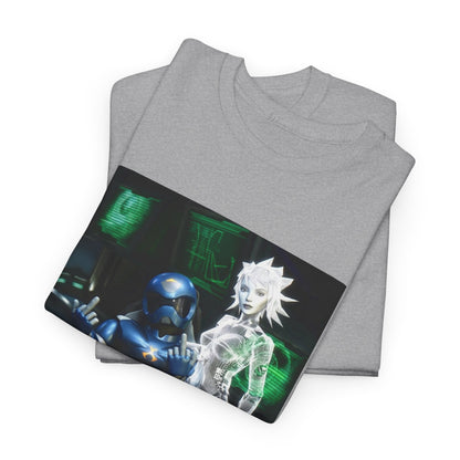 Cyborg & Hologram Flipping The Bird Tee