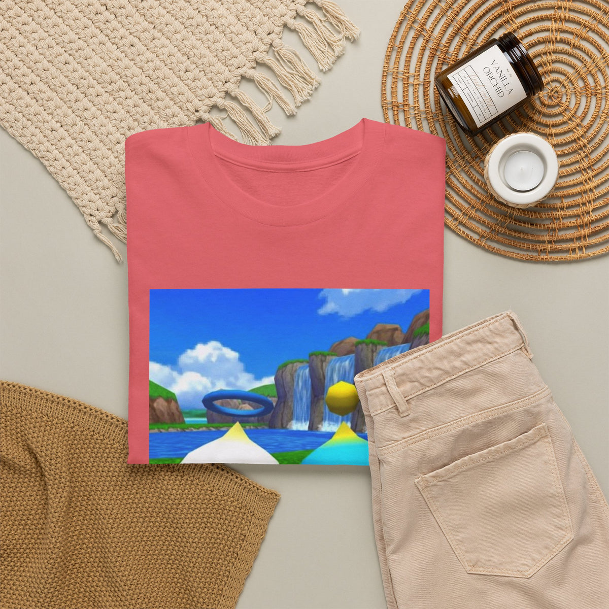 Chao Flipping Off On Green Hills Tee