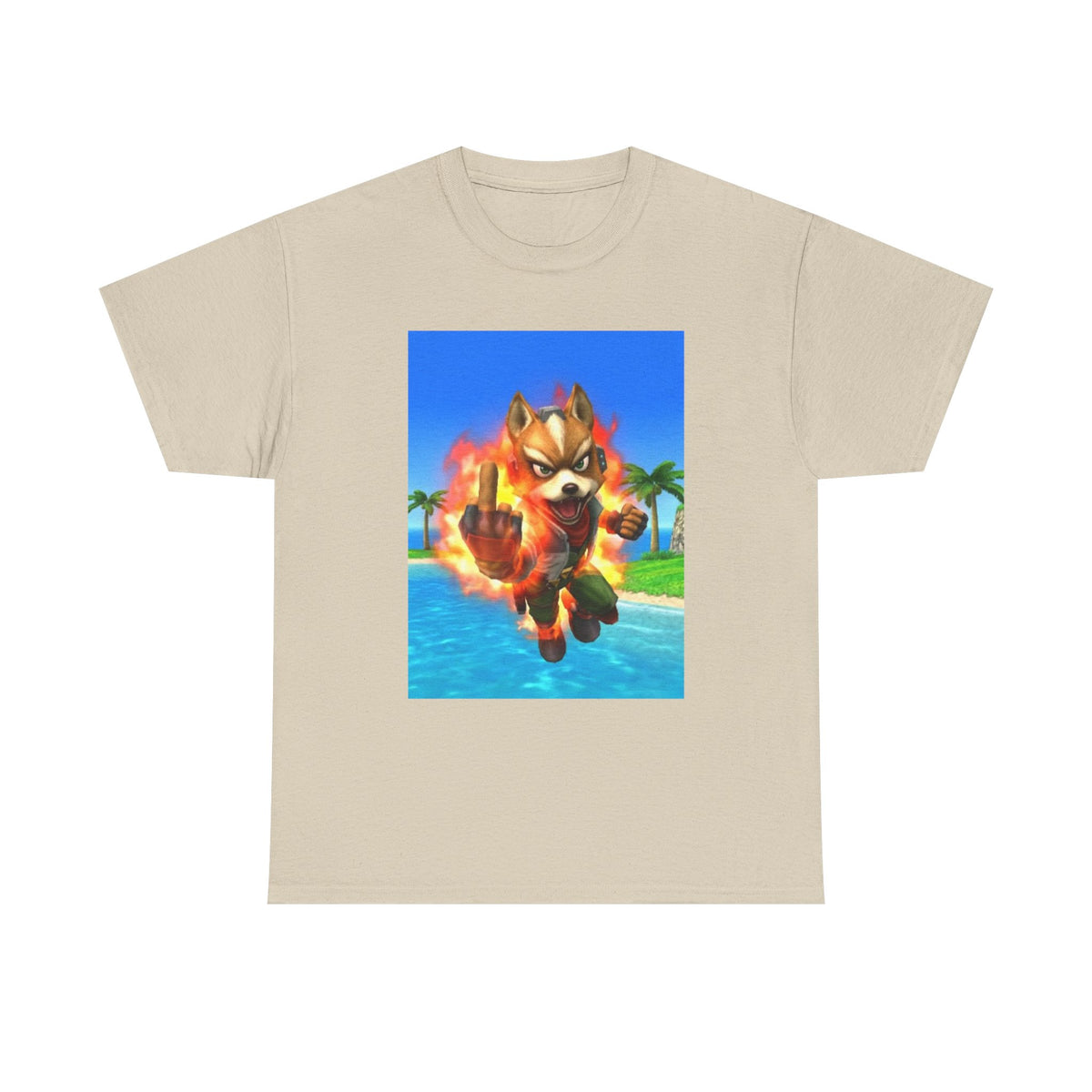 Fiery Fox Middle Finger Beach Tee