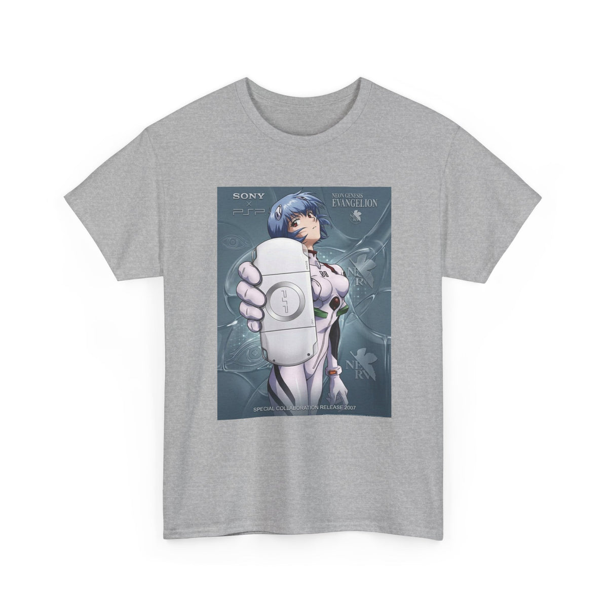 Rei Ayanami Holds PSP Collaboration Tee