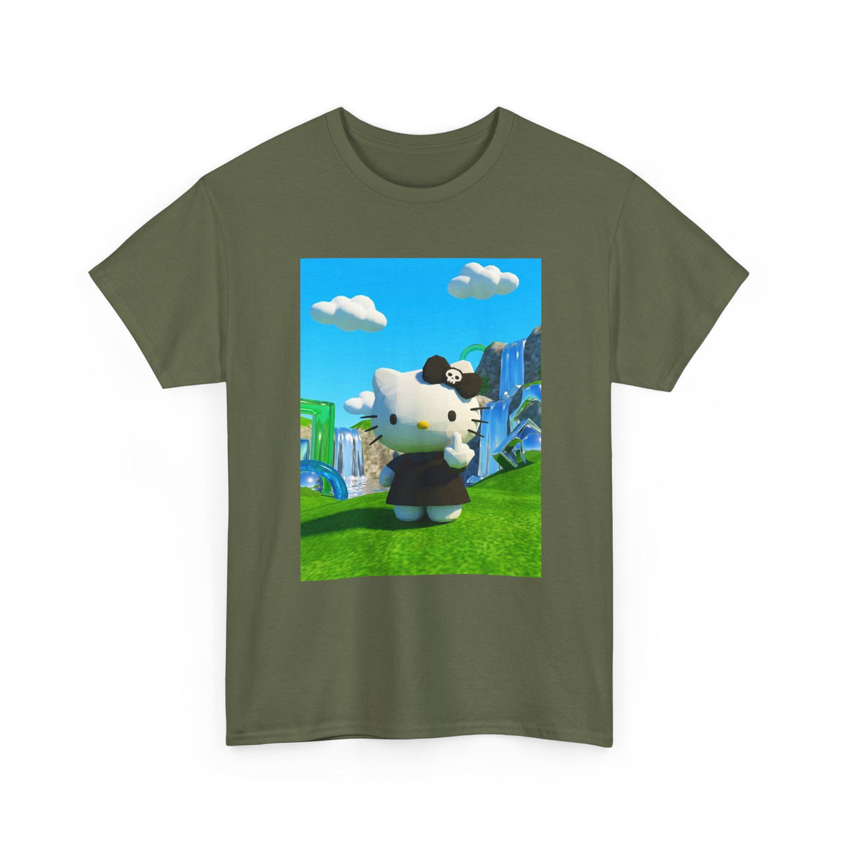 Edgy Kitty Flipping The Bird Tee