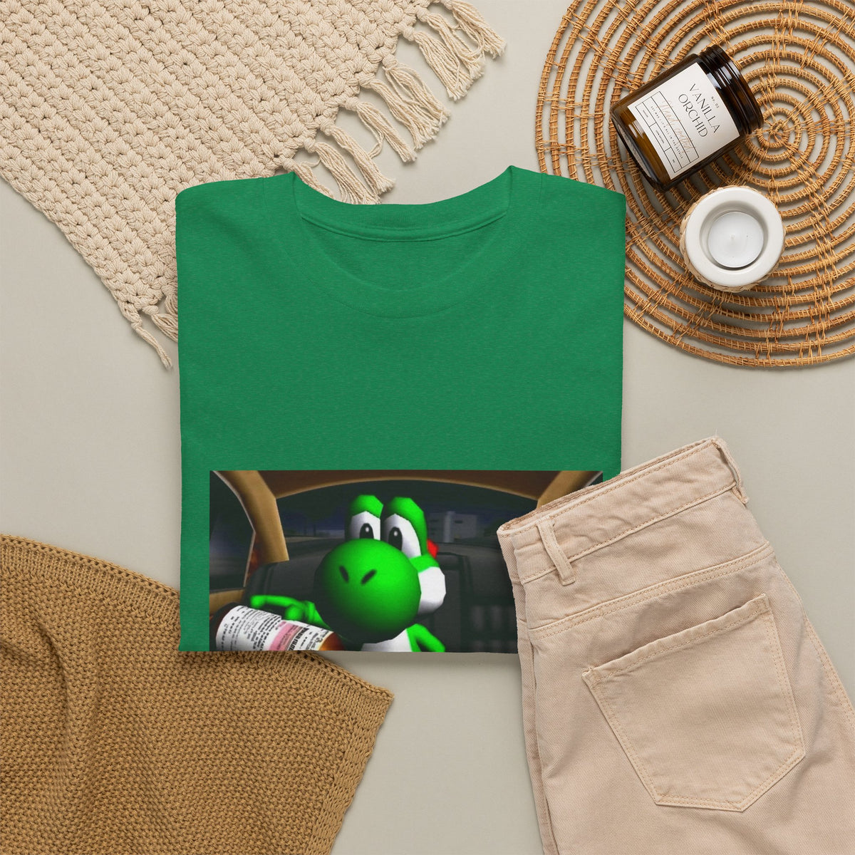 Yoshi Pouring Up Lean In A Car