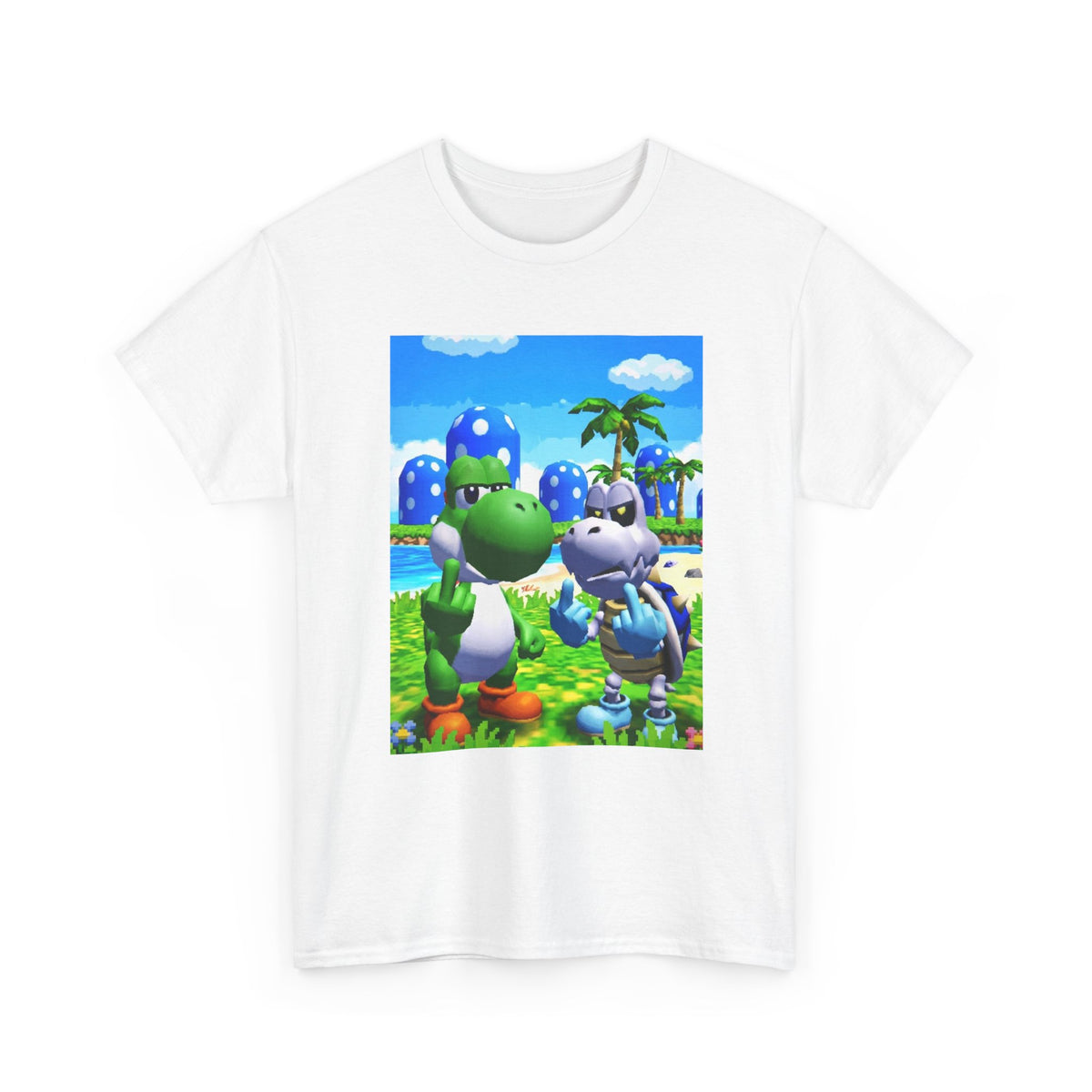 Yoshi And Dry Bones Flipping Off Tee